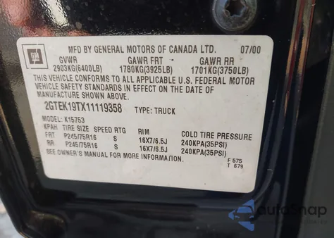 2005 GMC Sierra 1500 Slt z USA, uszkodzony, nr VIN 2GTEK19B451338247